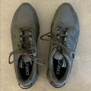ASICS Men's Olive and Charcoal Sneakers